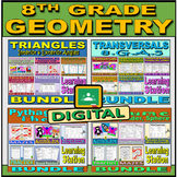 8th Grade Geometry Standards 8.G.A.5 - 8.G.C.9 MEGA BUNDLE