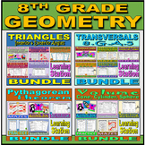 8th Grade Geometry Standards 8.G.A.5 - 8.G.C.9 - MEGA BUND