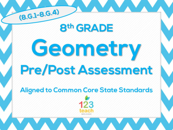 Preview of 8th Grade Geometry Transformations (8.G.1 - 8.G.4) Common Core Standards Test