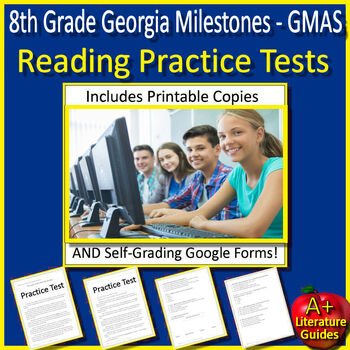 Preview of 8th Grade Georgia Milestones Reading ELA Practice Tests - GMAS Test Prep