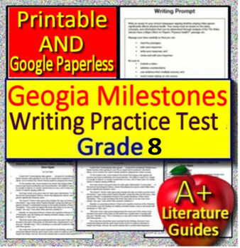 Preview of 8th Grade Georgia Milestones Writing Prep Tests Informational and Argumentative