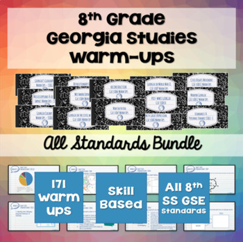 Preview of 8th Grade Georgia Studies ALL GSE Standards Warm Up BUNDLE