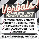 8th Grade Grammar: Verbals Unit BUNDLE! (Gerunds, Infiniti