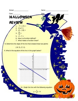 Preview of 8th Grade Halloween Review Packet