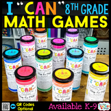 8th Grade I CAN Math Games BUNDLE | Test Prep Review