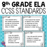 8th Grade ELA CCSS Standards "I Can" Posters Language Arts