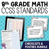 8th Grade MATH CCSS Standards I Can Posters & Checklists Bundle
