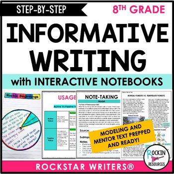 Preview of 8th Grade Informative Writing, 8th Grade Writing, Middle School Writing