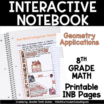 Preview of 8th Grade Math Geometry Applications Interactive Notebook Unit Printable TEKS
