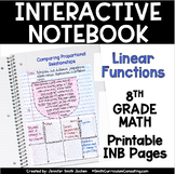 8th Grade Math Linear Functions Interactive Notebook Unit 