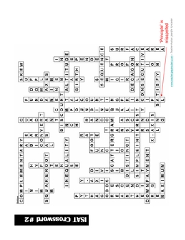 8th Grade ISAT Vocabulary List (Definitions) and Crossword ...