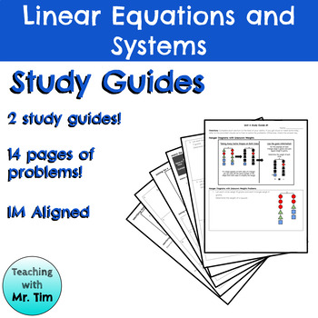 Preview of Linear Equations and Systems Study Guides (IM Grade 8 Math™ Aligned)