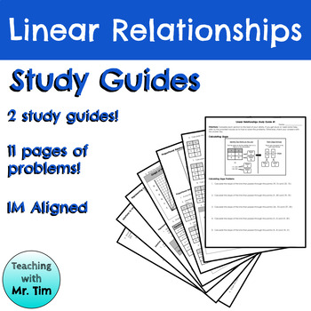 Preview of Linear Relationships Study Guides (IM Grade 8 Math™ Aligned)