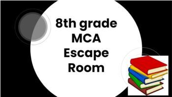 Preview of 8th Grade MCA Test Prep Escape Room: Review 8th grade skills activity 