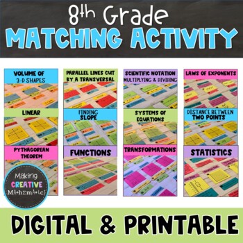Preview of 8th Grade Matching Activity Bundle