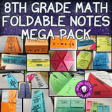 8th Grade Math Interactive Notebook Foldable Notes Only Bundle