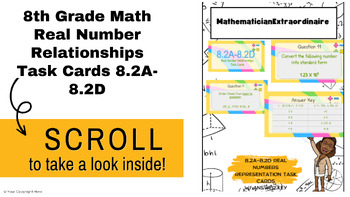 Preview of 8th Grade Math 8.2A-8.2D STAAR Aligned Task Cards-Real Number Representation