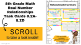 8th Grade Math 8.2A-8.2D STAAR Aligned Task Cards-Real Num