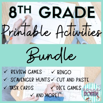 Preview of 8th Grade Math Activities Bundle