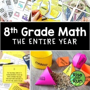 Preview of 8th Grade Math Activities & Lessons Bundle for the Whole Year