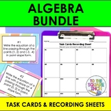 8th Grade Math Algebra Task Card Bundle