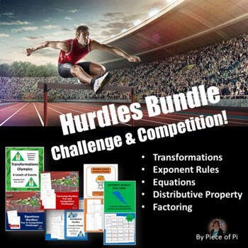 Preview of 8th Grade Math Algebra Test Prep Hurdles BUNDLE