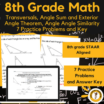 Preview of 8th Grade Math All things Angles (8.8D Study Guide-STAAR Aligned)