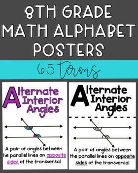 Preview of 8th Grade Math Alphabet Posters