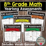 8th Grade Math Assessments (Entire Year) Aligned to CCSS &
