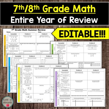 Preview of 7th Grade Math Year Review