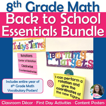 Preview of 8th Grade Math Back to School Essentials Starter Kit for New Teachers