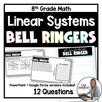 Preview of 8th Grade Math Bell Ringers - Linear Systems