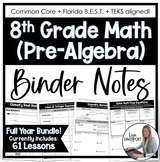 8th Grade Math Binder Notes - Full Year Editable Bundle