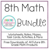 8th Grade Math Bundle ~ All My 8th Grade Math Products at 