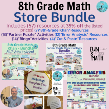 Preview of 8th Grade Resource Bundle - 57 Resources
