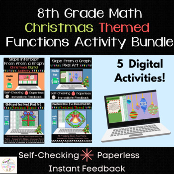 Preview of 8th Grade Math - Christmas Review Activity Pack - Functions Standards