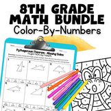 8th Grade Math Color By Number Activities Growing Bundle