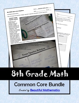 Preview of 8th Grade Math Common Core Bundle: Lessons & Activities for the School Year!