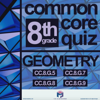 Preview of 8th Grade Math: Common Core Geometry Unit Quiz 1