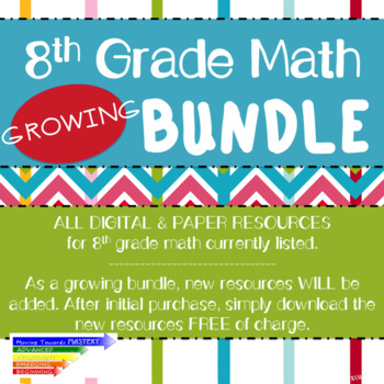 Preview of 8th Grade Math Common Core Growing Bundle