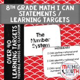 8th Grade Math Common Core I CAN Statements / Learning Targets