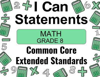 Preview of 8th Grade Math Common Core I CAN Statements | Special Education