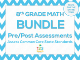 8th Grade Math Common Core Pre and Post-Test Assessments BUNDLE!