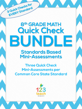Preview of 8th Grade Math Common Core Quick Check Mini Assessments BUNDLE!