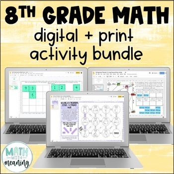 Preview of 8th Grade Math DIGITAL Activity Bundle for Google Drive and OneDrive
