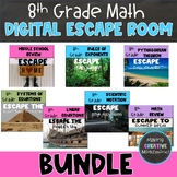 8th Grade Math Digital Escape Room Bundle