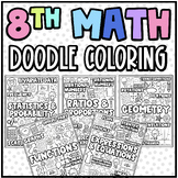 8th Grade Math Doodle Coloring Pages | Notebook Title Page