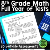 8th Grade Math Tests for the Entire Year in Printable Format