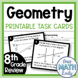 8th Grade Math End Of Year Review -  Geometry Printable Ta