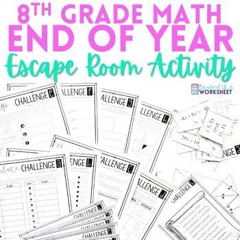 8th Grade Math End of Year Escape Room Activity by Lindsay Perro
